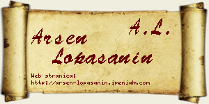 Arsen Lopašanin vizit kartica
